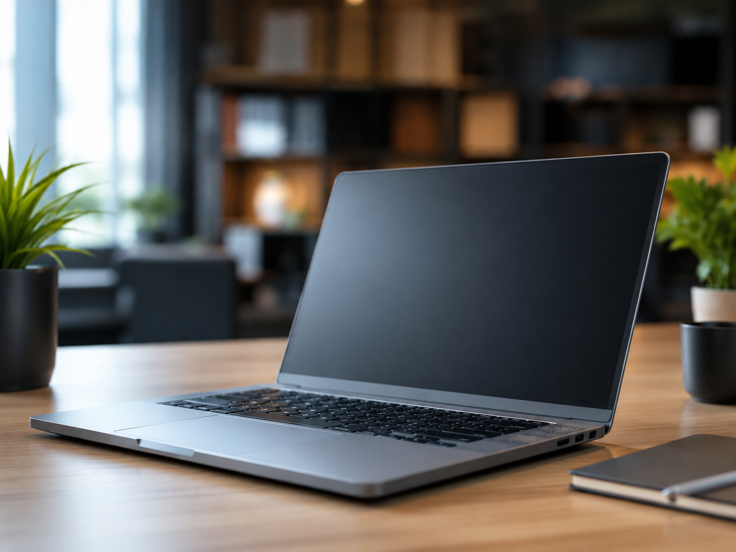 Laptop on a desk ready for everyday work